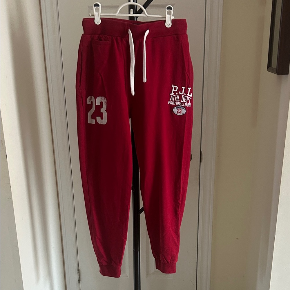 Pepe Jeans Kids Burgundy Joggers with White  Details